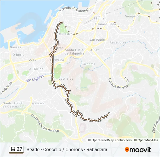 27 Bus Line Map