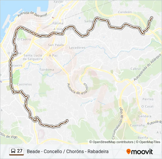 27 Bus Line Map