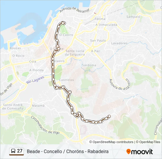 27 Bus Line Map