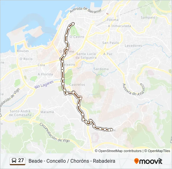 27 Bus Line Map