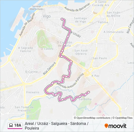 18A Bus Line Map