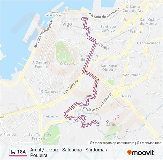 18A Bus Line Map