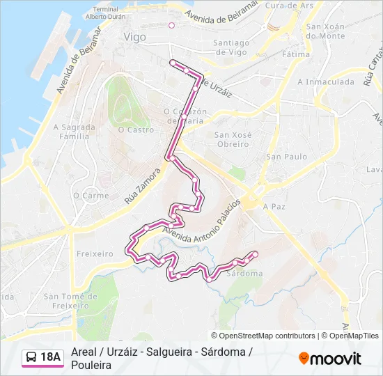 18A Bus Line Map