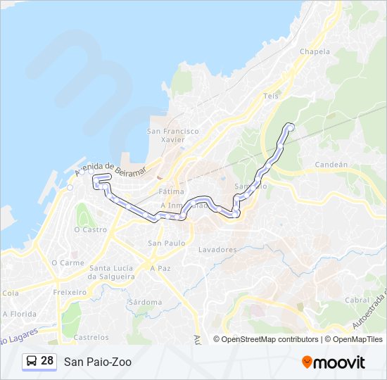 28 bus Line Map