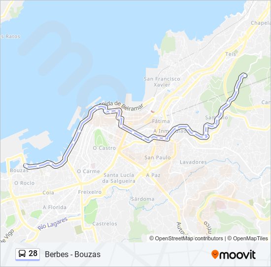 28 bus Line Map