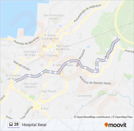 28 bus Mapa de línia