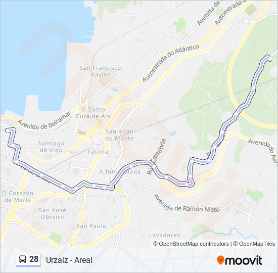 Mapa de 28 de autobús