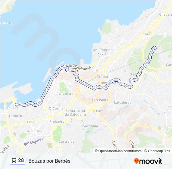 28 Bus Line Map