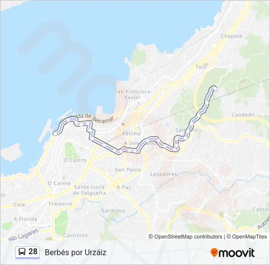 28 Bus Line Map