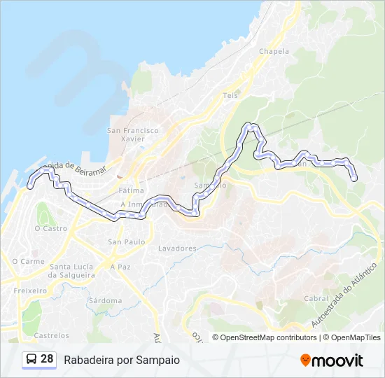 28 Bus Line Map