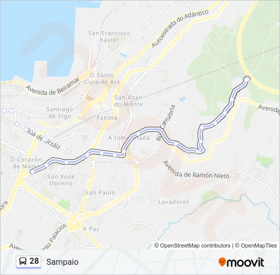 28 Bus Line Map