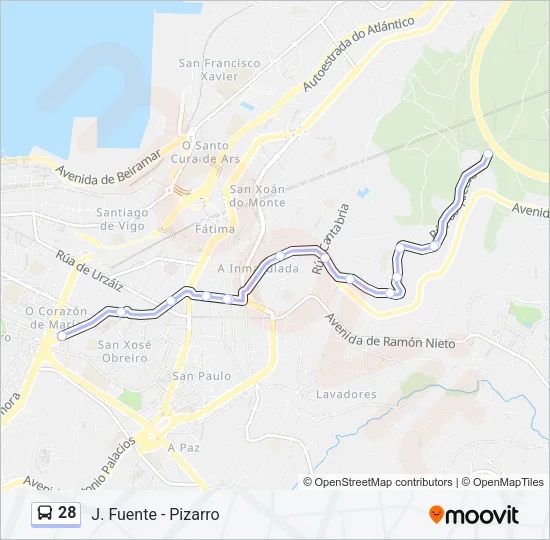 28 Bus Line Map