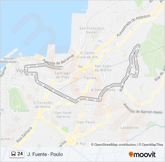 24 bus Mapa de línia