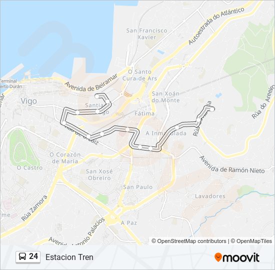 24 bus Mapa de línia