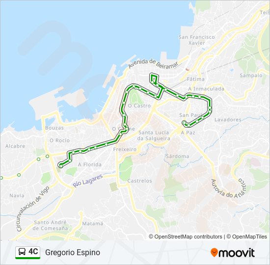 Mapa de 4C de autobús