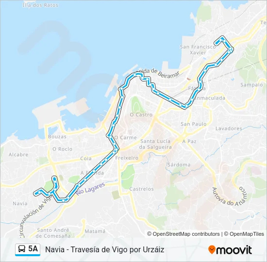 5A Bus Line Map