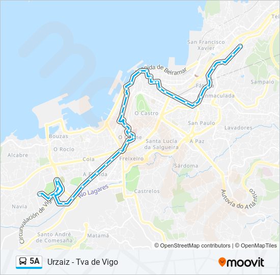 5A bus Mapa de línia