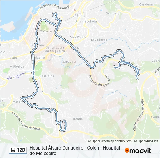 12B Bus Line Map