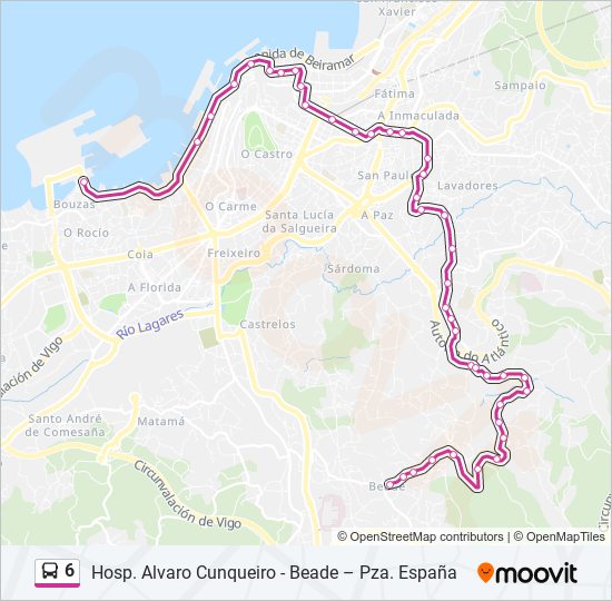 6 bus Line Map