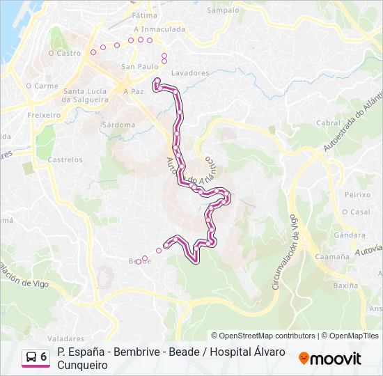 6 Bus Line Map