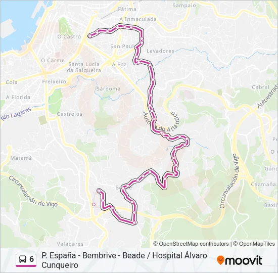 6 Bus Line Map