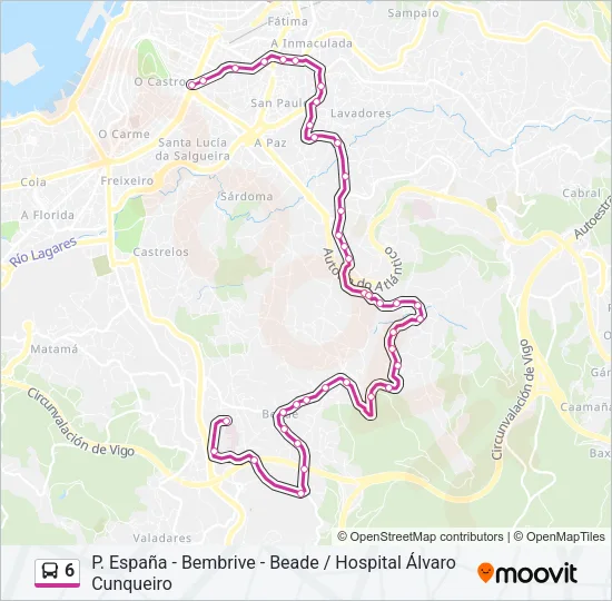 6 Bus Line Map