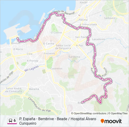 6 Bus Line Map