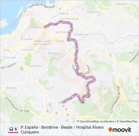 6 Bus Line Map
