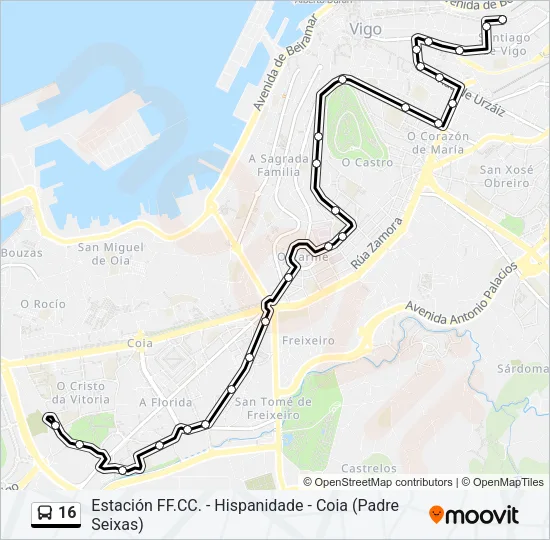 16 Bus Line Map