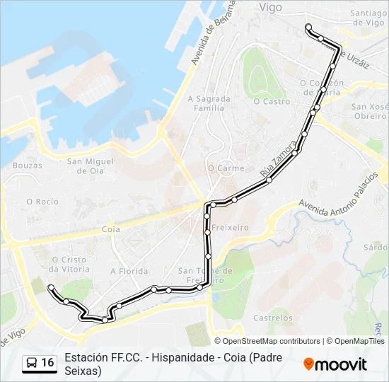 16 Bus Line Map