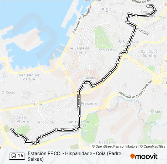 16 Bus Line Map