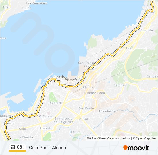 C3 I bus Line Map