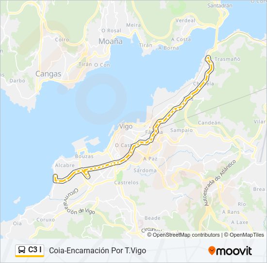 C3 I bus Mapa de línia