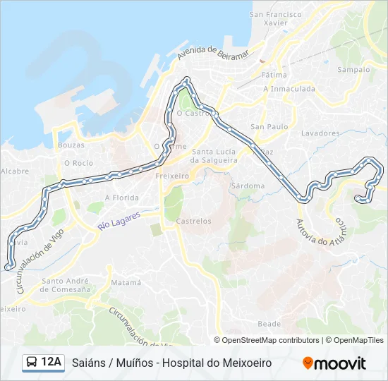 12A Bus Line Map