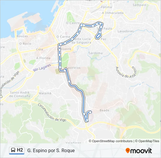H2 Bus Line Map