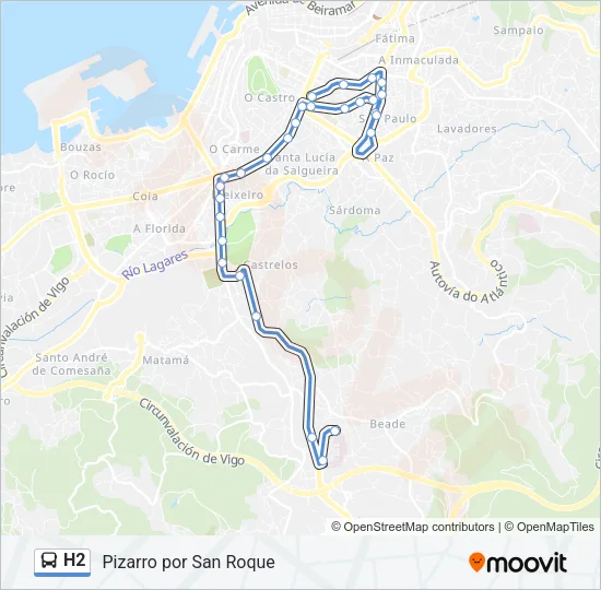 H2 Bus Line Map