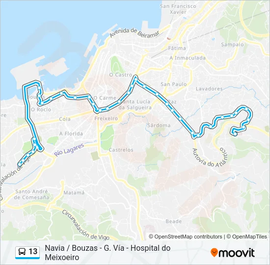 13 Bus Line Map