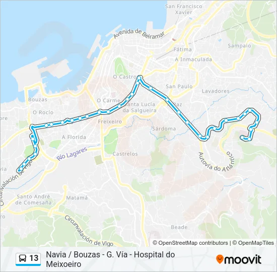 13 Bus Line Map
