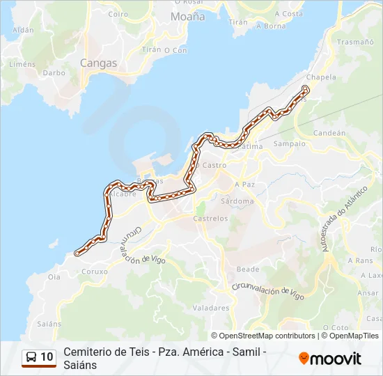 10 Bus Line Map