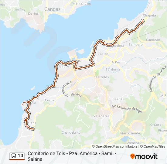 10 Bus Line Map