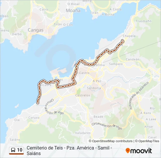 10 Bus Line Map