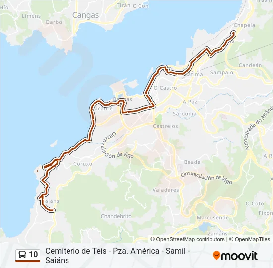 10 Bus Line Map