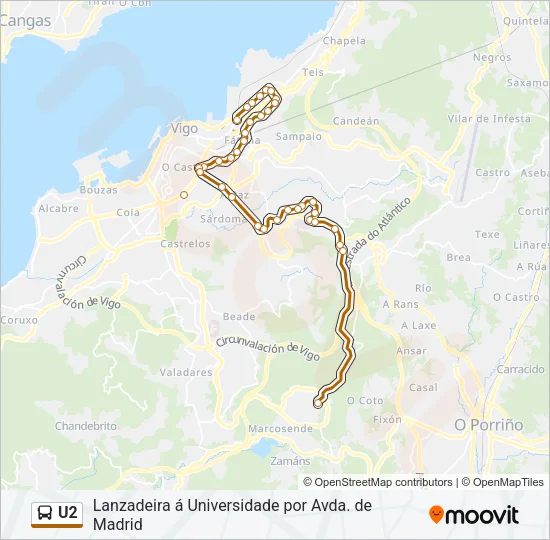 U2 Bus Line Map