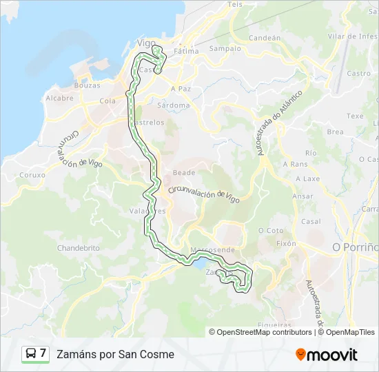 7 Bus Line Map