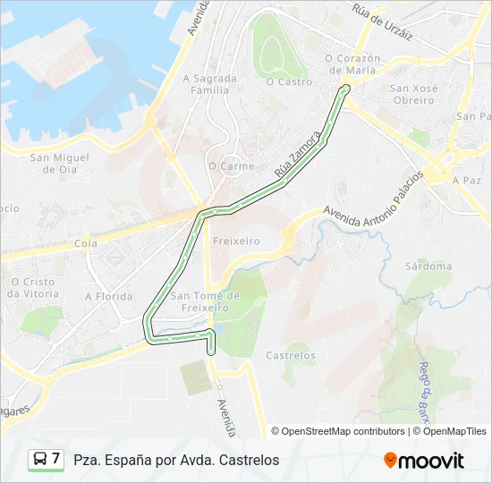 7 Bus Line Map