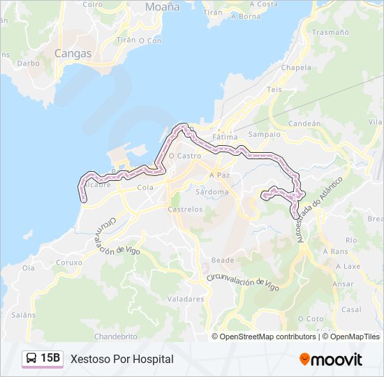 15B bus Line Map