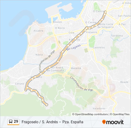 29 bus Mapa de línia