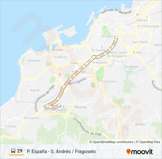 29 Bus Line Map
