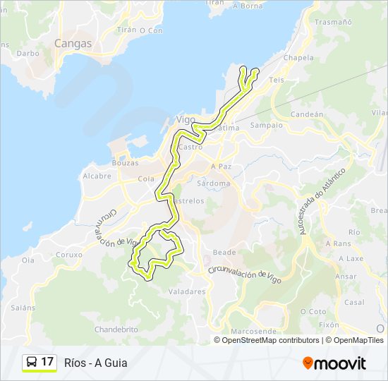 17 bus Mapa de línia