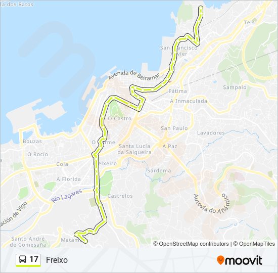 17 bus Line Map